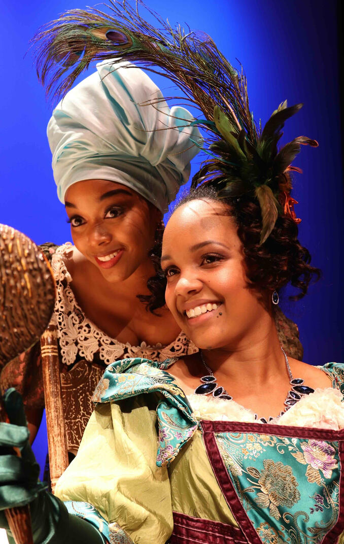 Rashella Maria as Marie Laveau and Ariel Lucas as Colette Delacroix